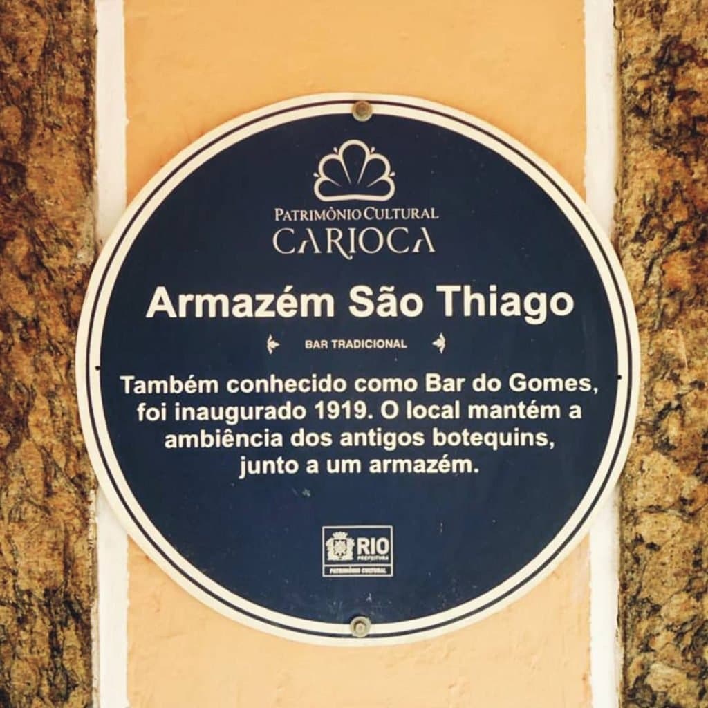Placa de Patrimônio Cultural do Armazém São Thiago